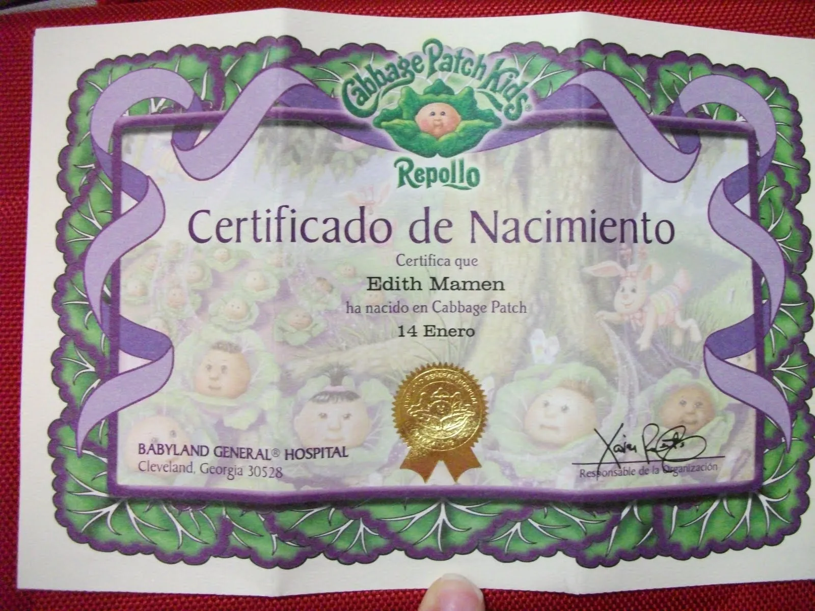 bebe hasta tiene panal y certificado de nacimiento jaja