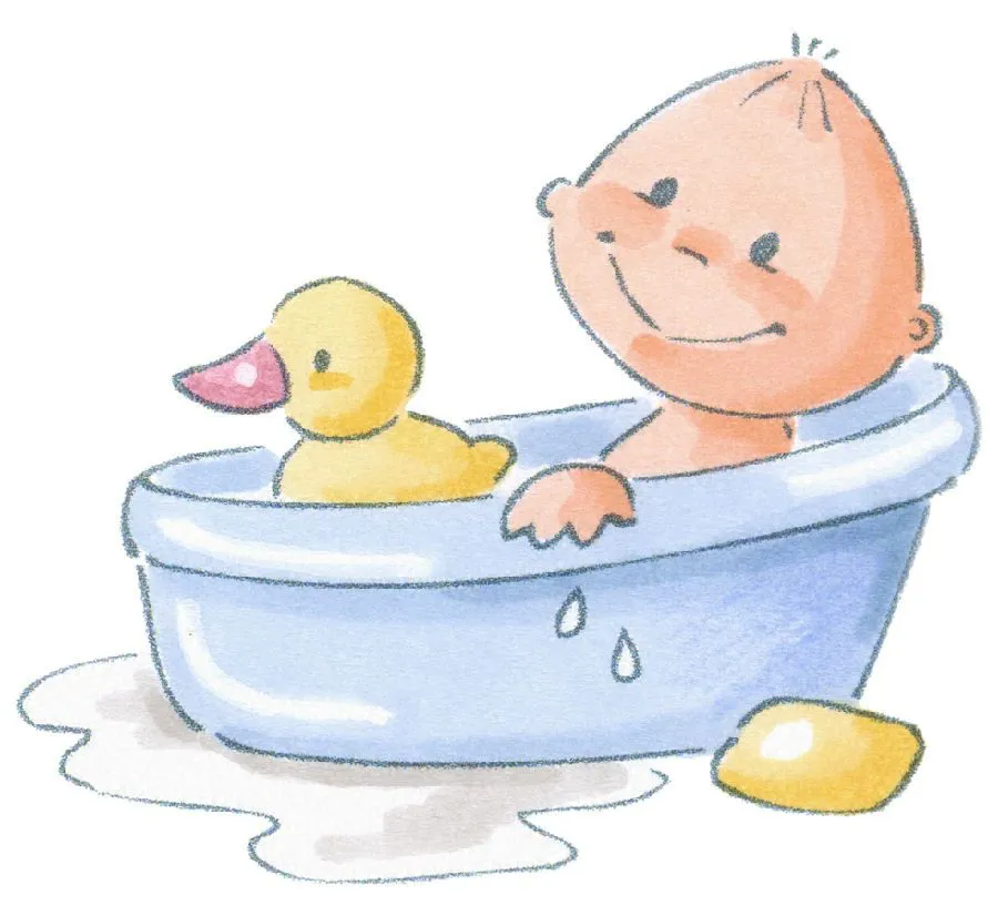 Bebés Hora de Baño y de Dormir Ilustraciones Infantiles