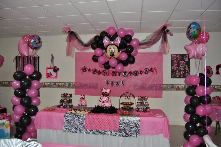 Hot Pink/Zebra Minnie Mouse 1st Birthday on Pinterest | Minnie ...