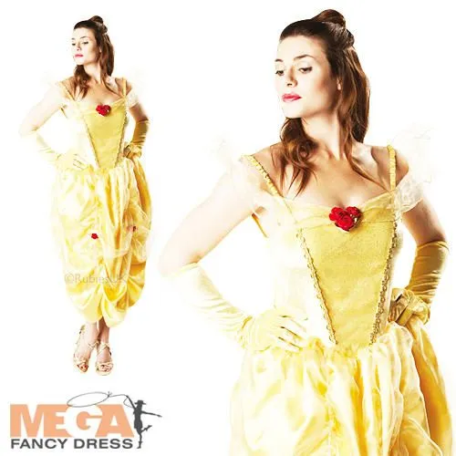 Belle Ladies Princess Ballgown Fancy Dress Disney Adult Fairytale ...