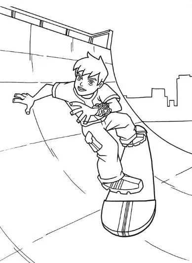 Ben 10 en su Skate | Dibujos de Ben 10