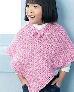 BERNAT SOFTEE CHUNKY PONCHO PARA NIÑA TEJIDO A GANCHILLO