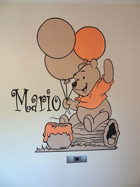 Berok Graffiti profesional: Winnie the pooh mural infantil