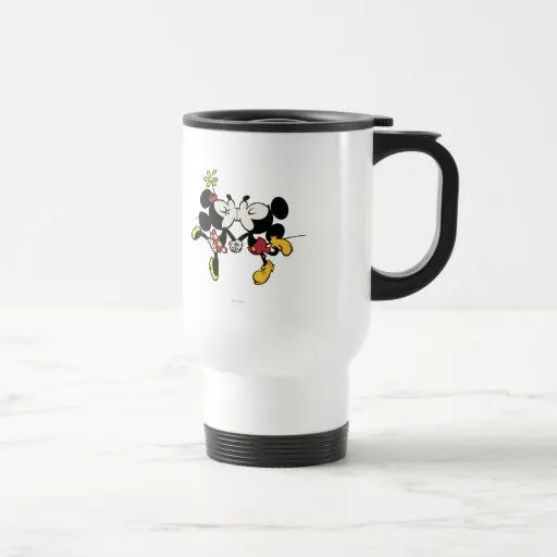 El besarse de Mickey y de Minnie Tazas De Café | Zazzle