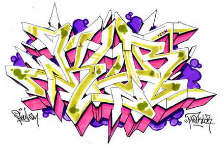 Graffiti Sketches: Wildstyle Graffiti Alphabet by Sew