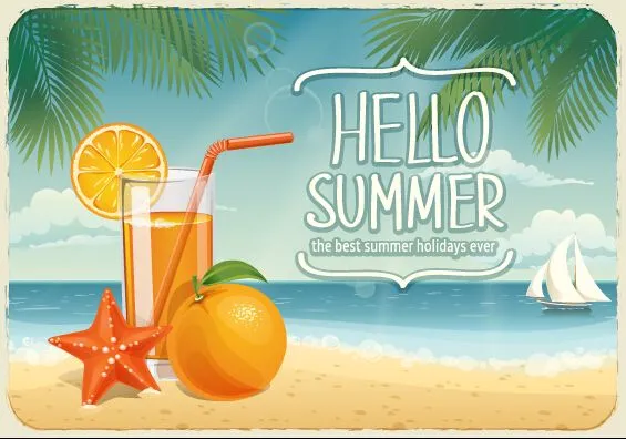 Best summer holiday beach vector background 05 - Vector Background ...