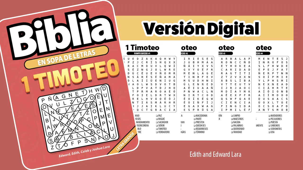 Biblia en Sopa de Letras | 1 Timoteo | Letra Grande [DIGITAL]