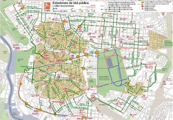 en bici por madrid: Planos imprimibles desde PDF para recorrer ...