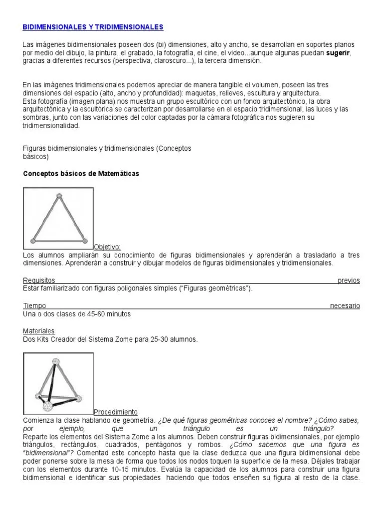 Bidimensionales y Tridimensionales | PDF | Geometría | Escultura