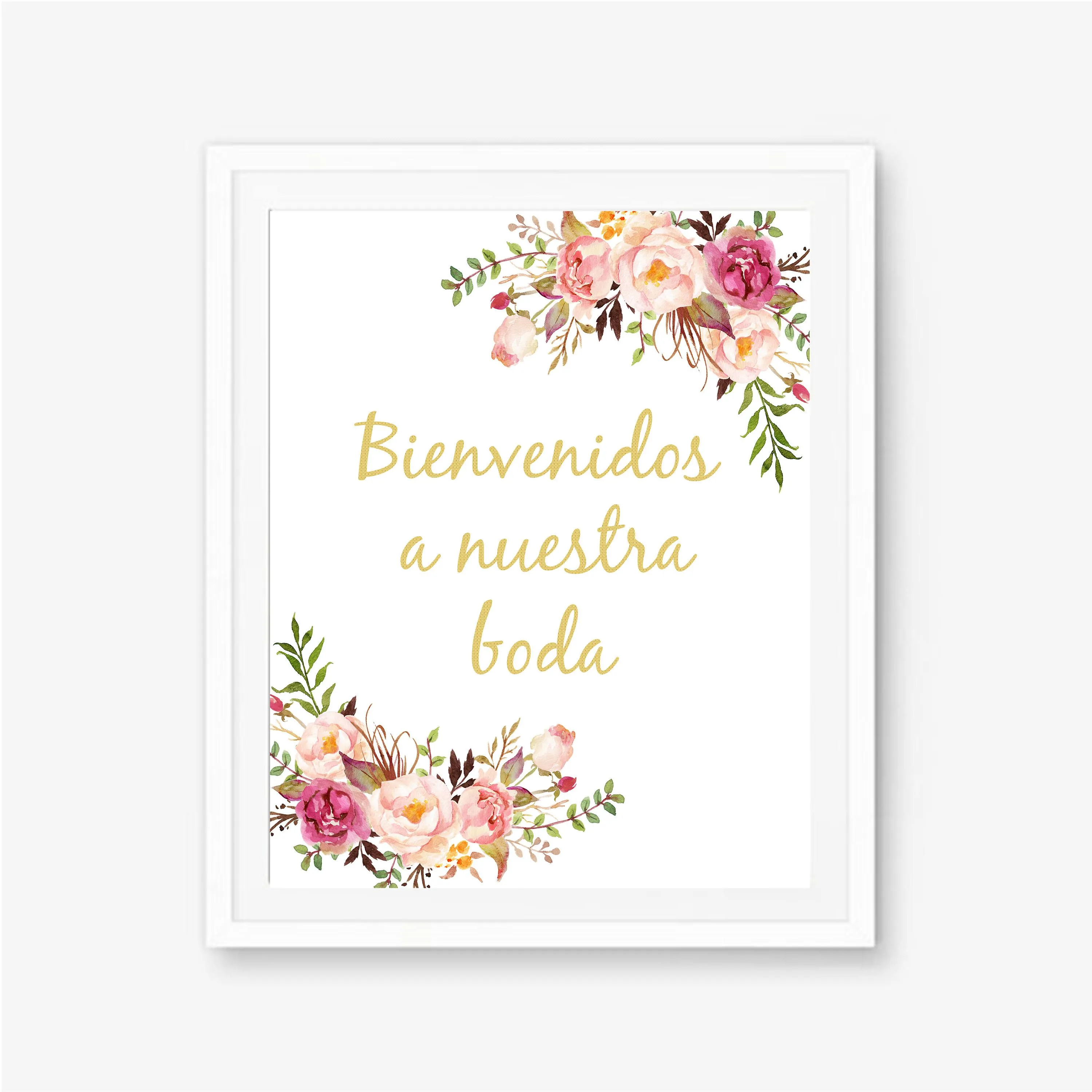 Bienvenidos nuestra boda española muestra señales - Etsy México