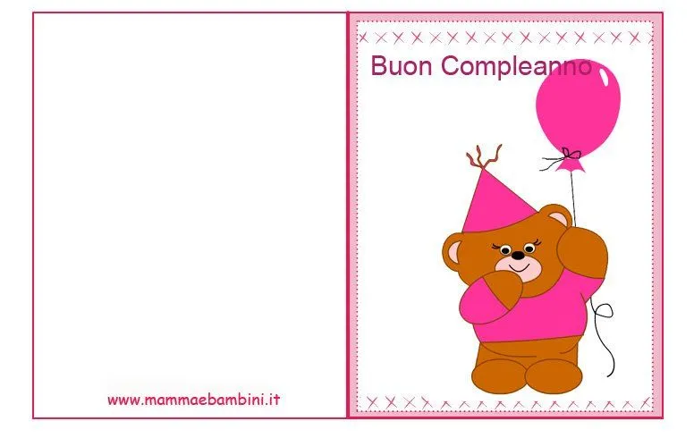 Biglietti compleanno per bambini da stampare - Mamma e Bambini