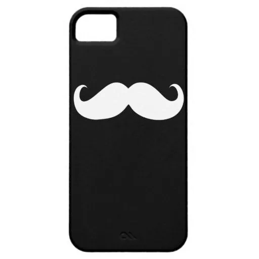 Bigote blanco divertido en fondo negro iPhone 5 Case-Mate carcasas ...