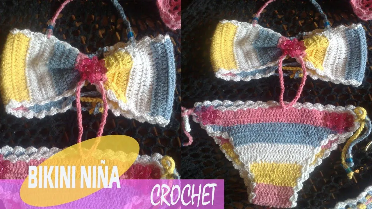 Bikini niña - Tejido a crochet - YouTube