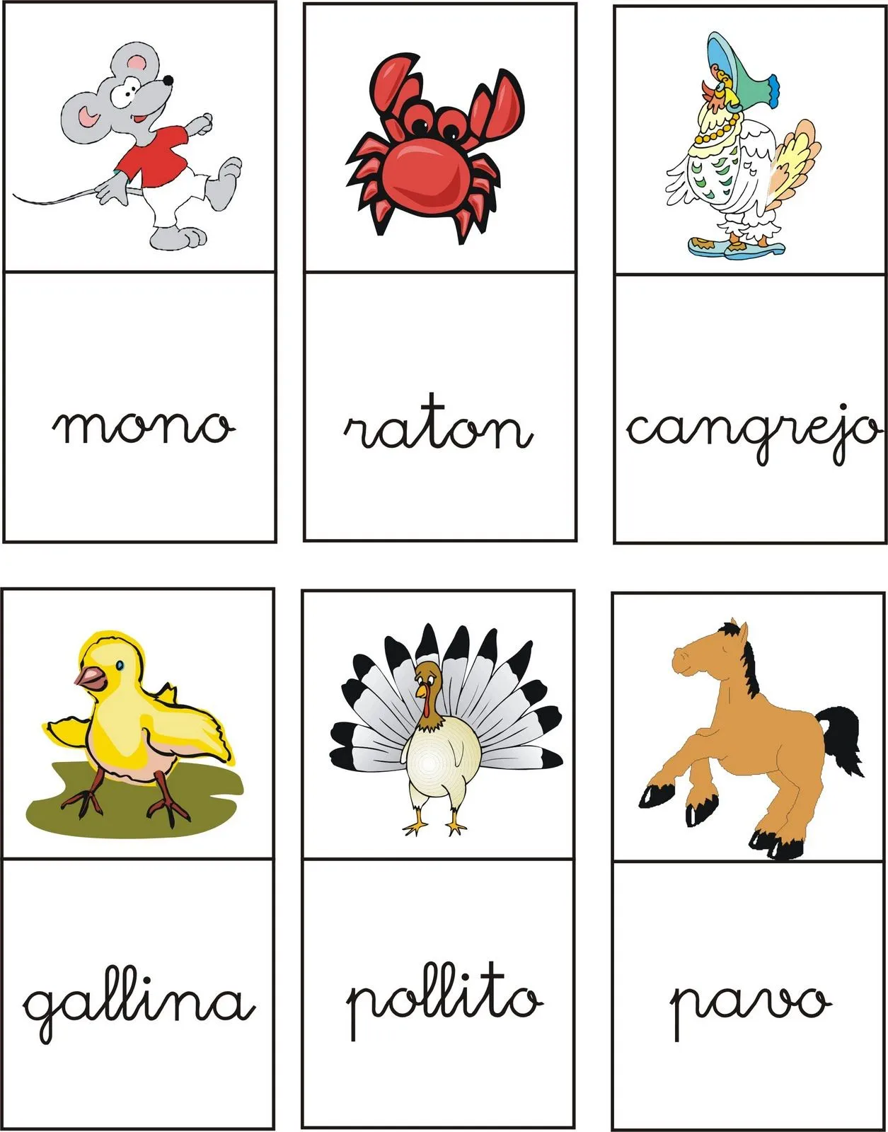 Bingo de animales para imprimir - Imagui