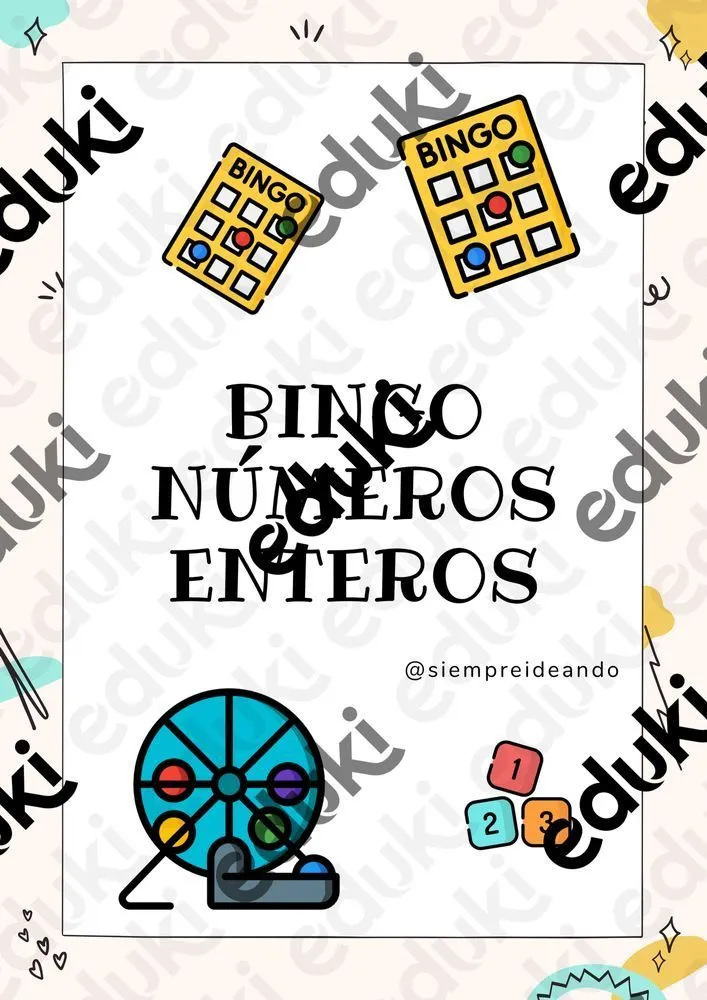 BINGO NÚMEROS ENTEROS - material didáctico de las asignaturas Material  interdisciplinario & Matemáticas | Bingo, Numeros enteros, Cartones de bingo