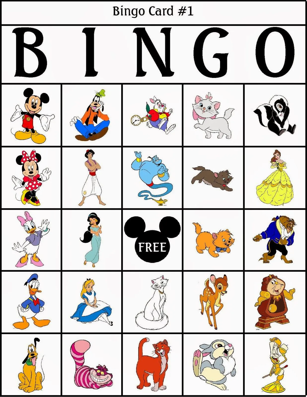 Bingo de Personajes Disney, para Imprimir Gratis. | Ideas y ...