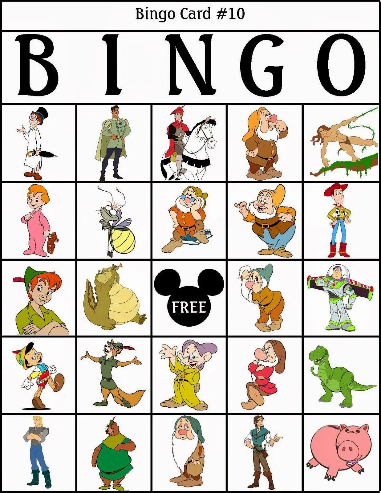 Bingo de Personajes Disney, para Imprimir Gratis. | Ideas y ...