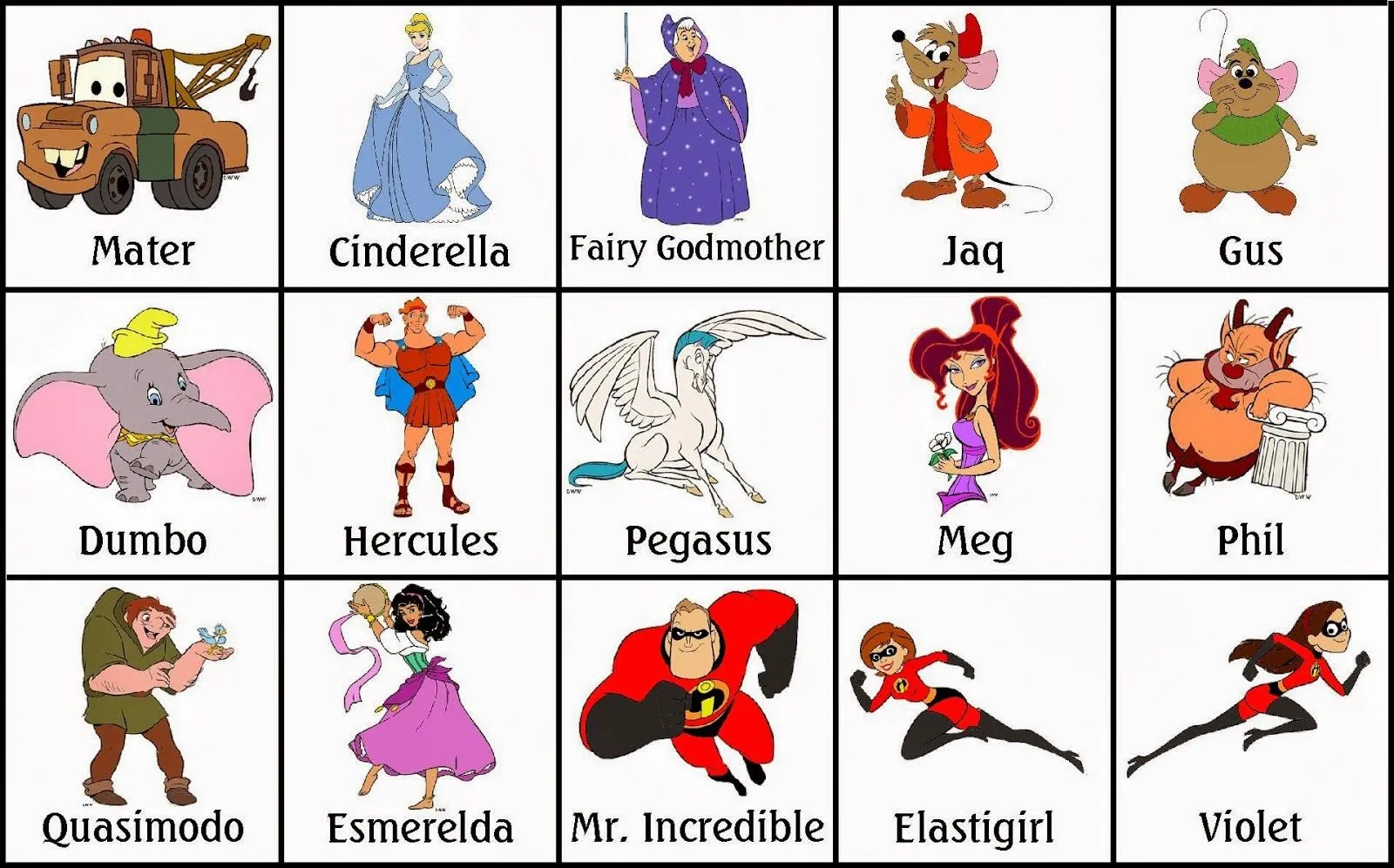 Bingo de Personajes Disney, para Imprimir Gratis. | Ideas y ...