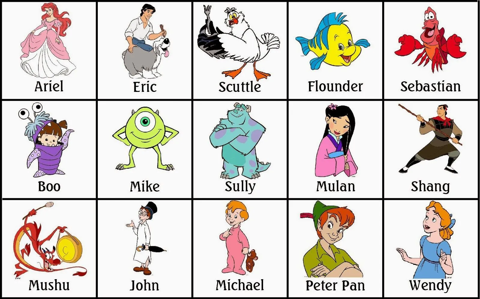 Bingo de Personajes Disney, para Imprimir Gratis. | Ideas y ...