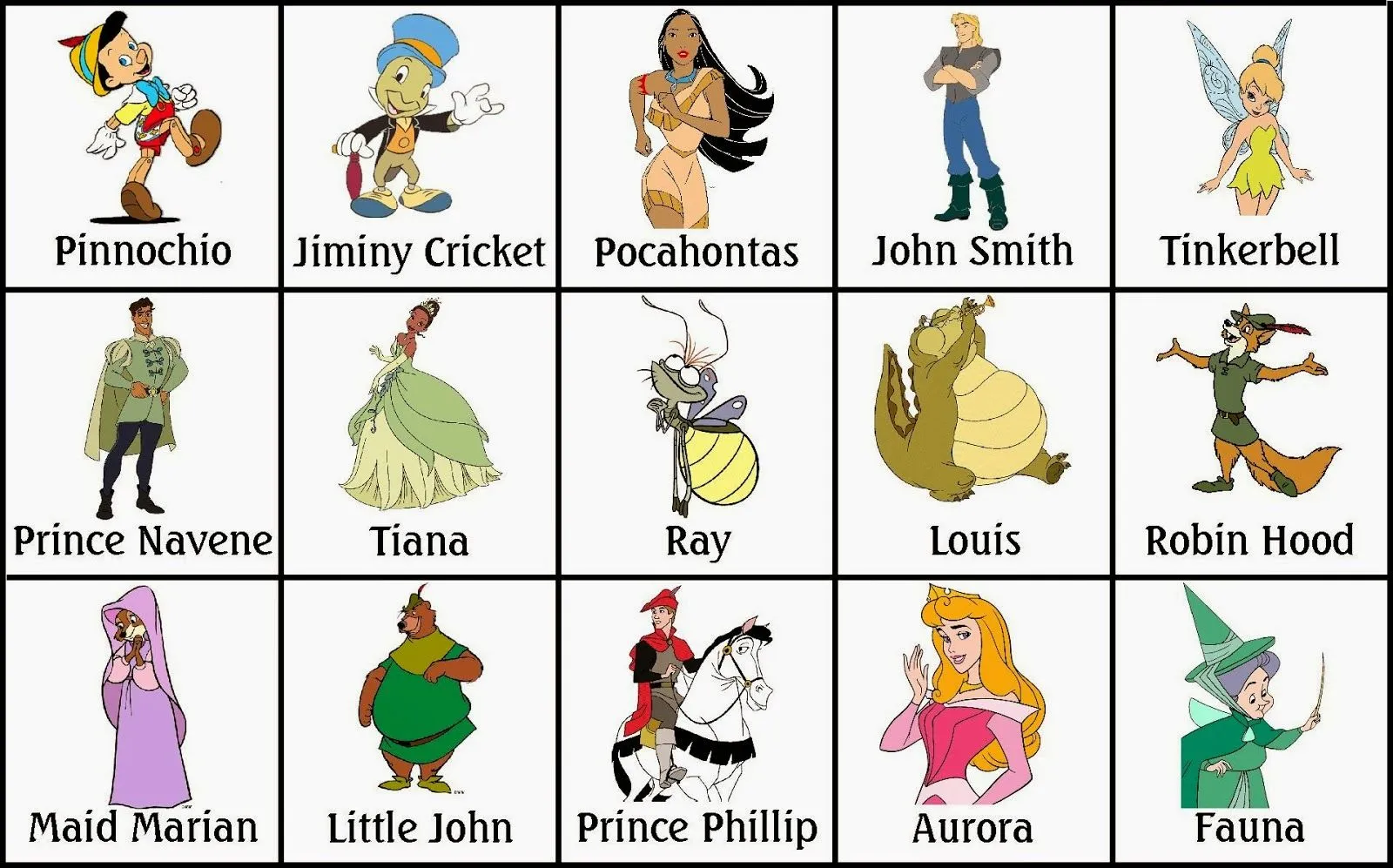 Bingo de Personajes Disney, para Imprimir Gratis. | Ideas y ...