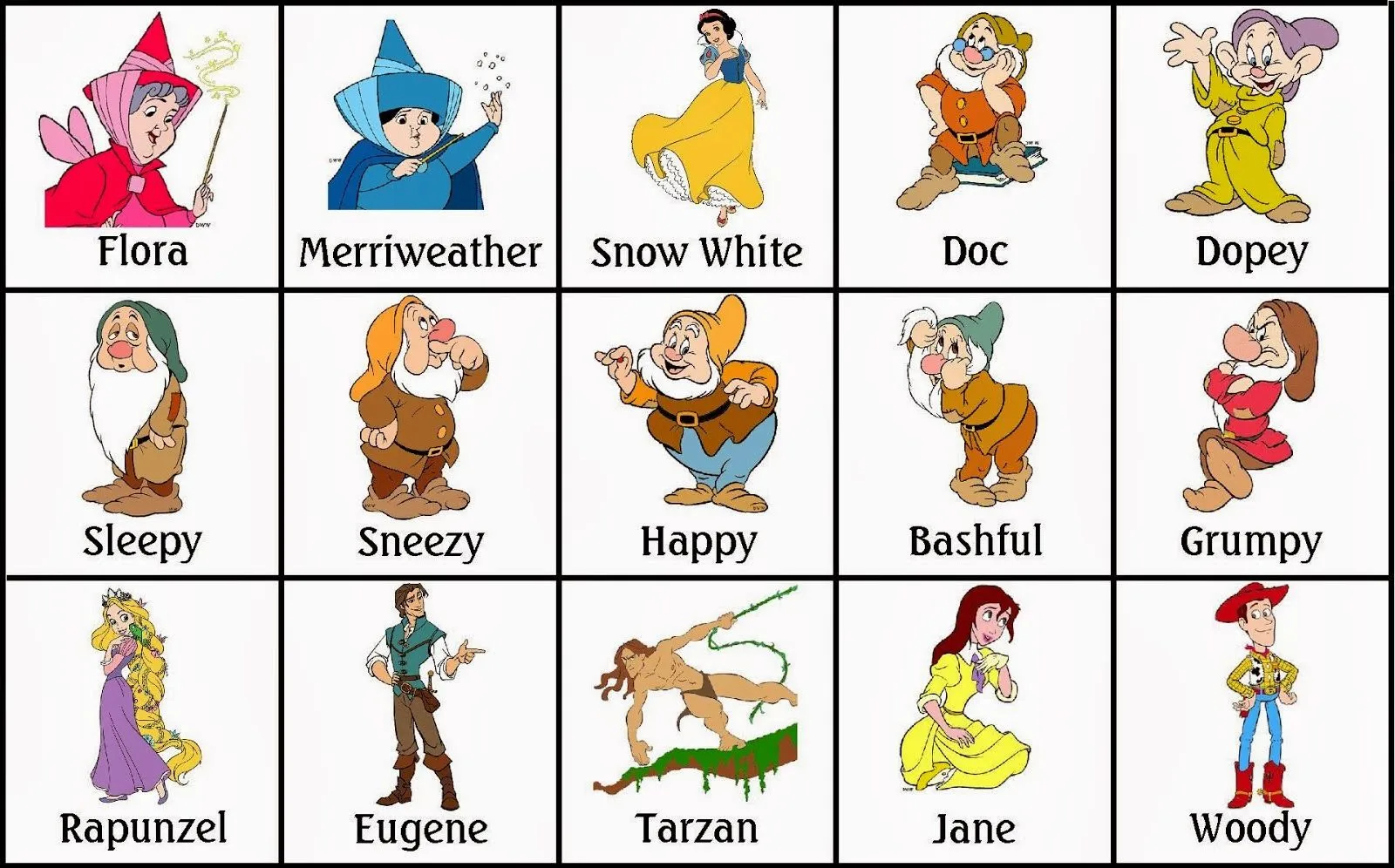 Bingo de Personajes Disney, para Imprimir Gratis. | Ideas y ...