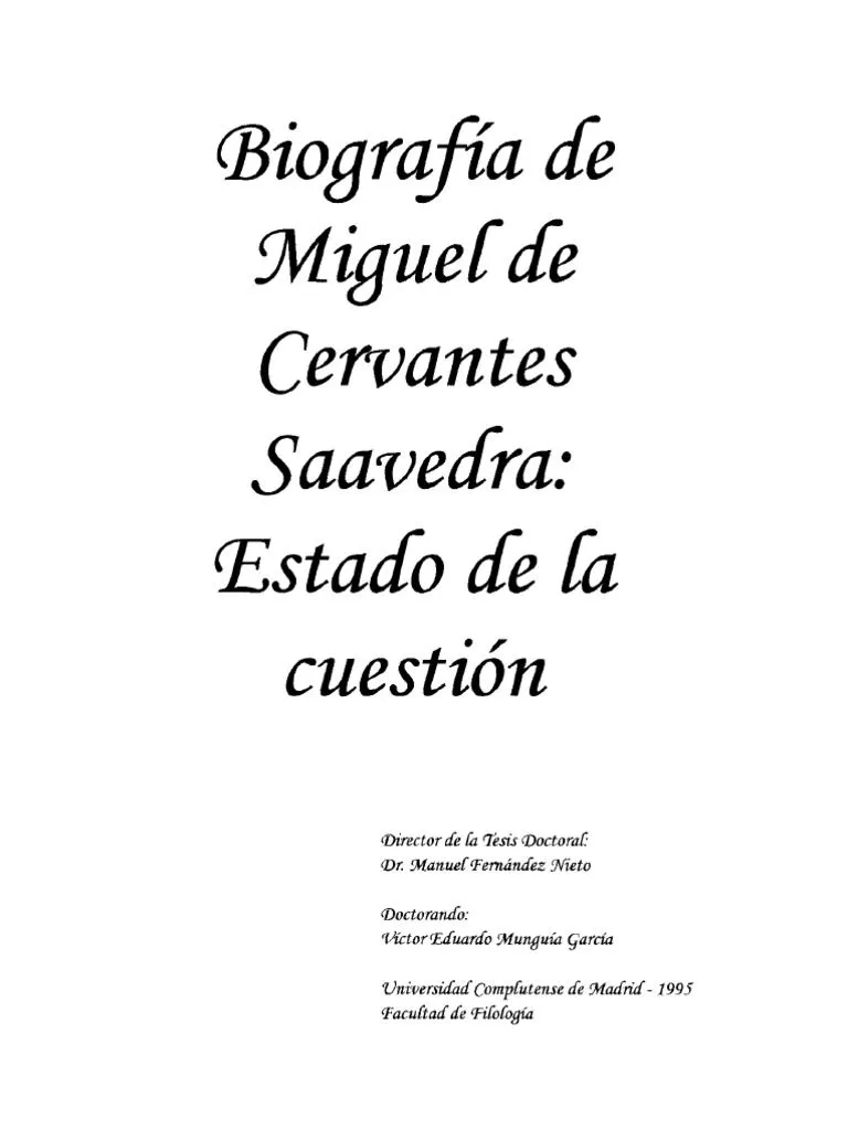 Biografia Cervantes | PDF | Miguel De Cervantes | Bibliografía