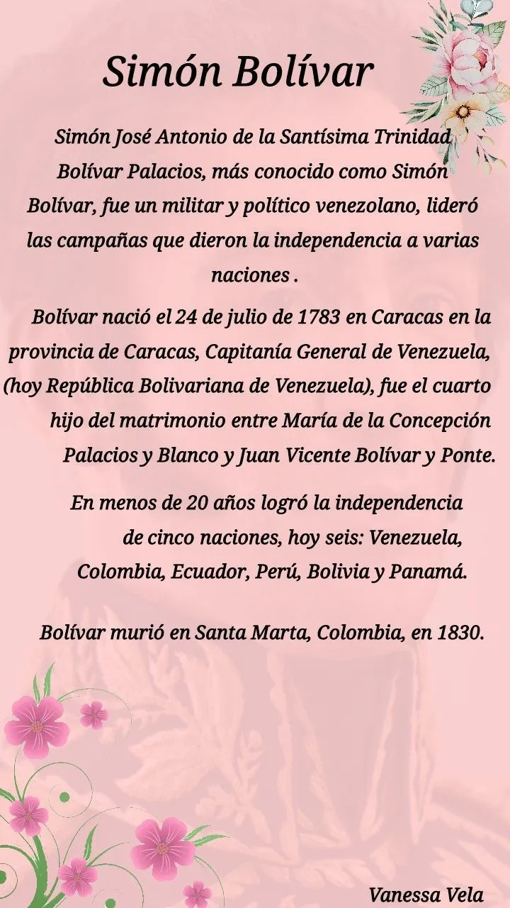 Biografía resumida de Simón Bolívar en 2023 | Simón bolívar, Natalicio de simon  bolivar, Simones