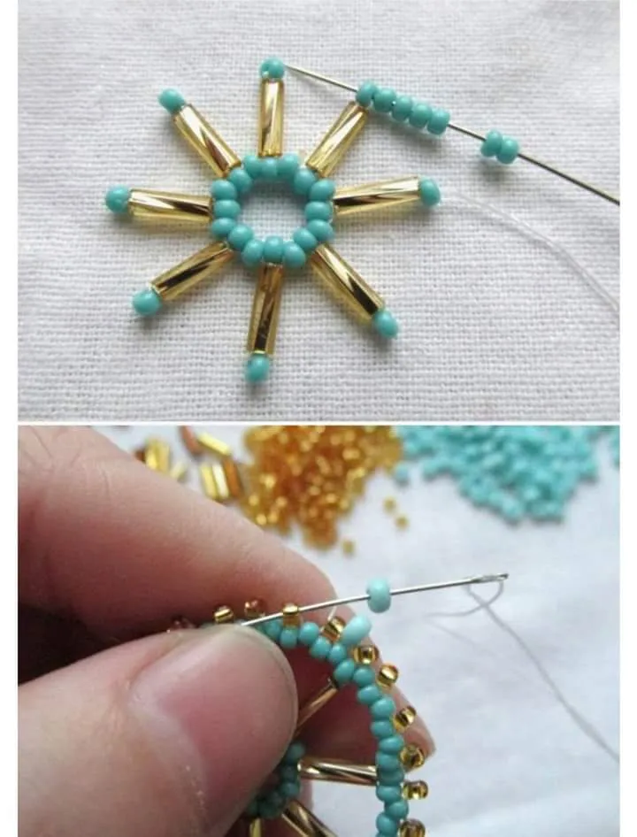 Bisutería: Atrapasueños con mostacillas - Telares & Manualidades