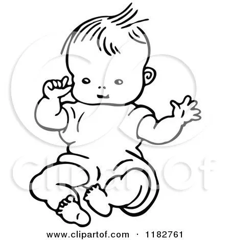 Black And White Baby Clipart - Gallery
