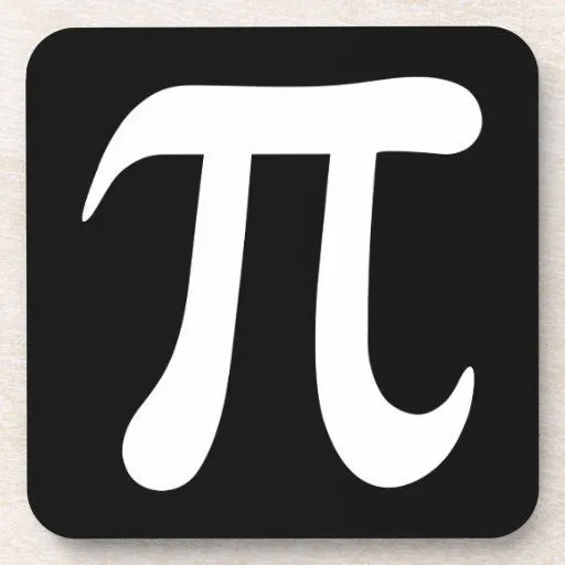 Black and white pi symbol coaster from Zazzle.