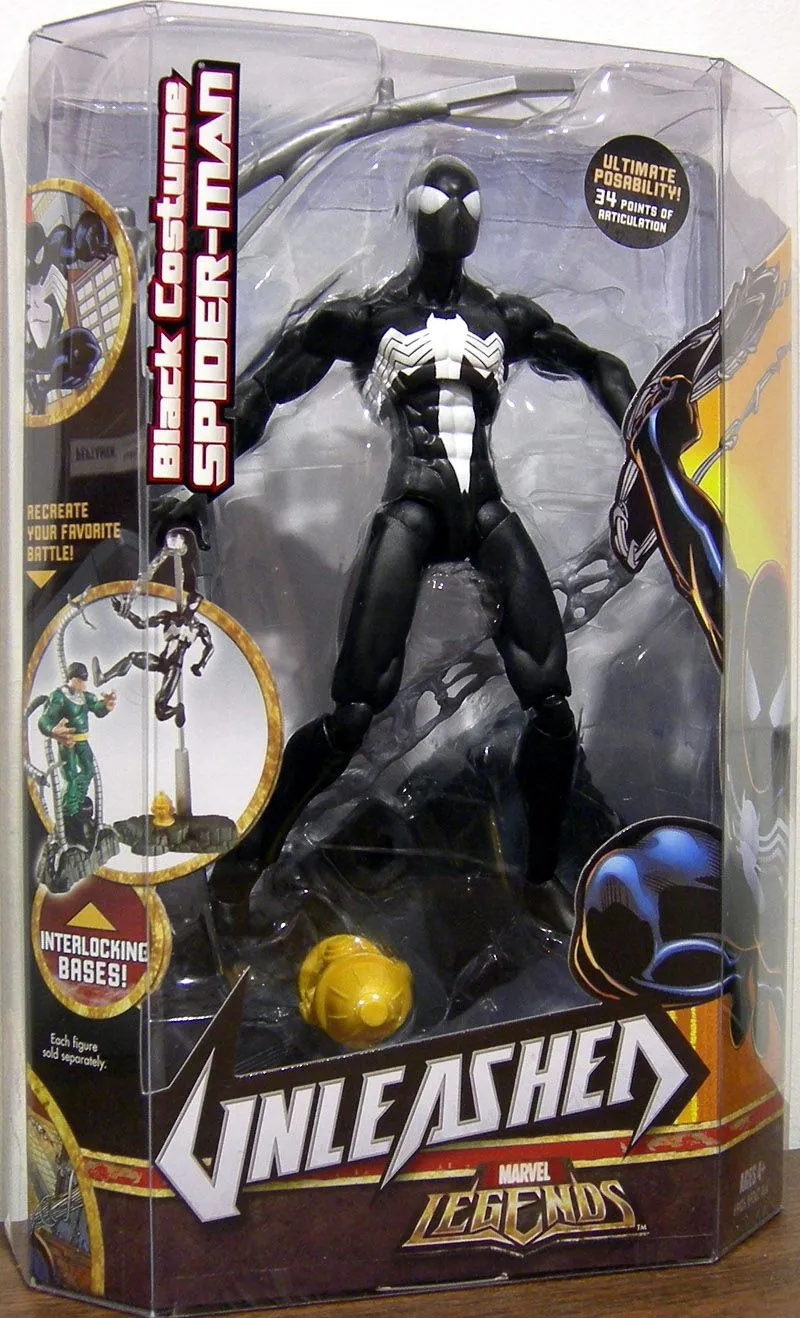 Black Costume Spider-Man Figure Marvel Legends Unleashed