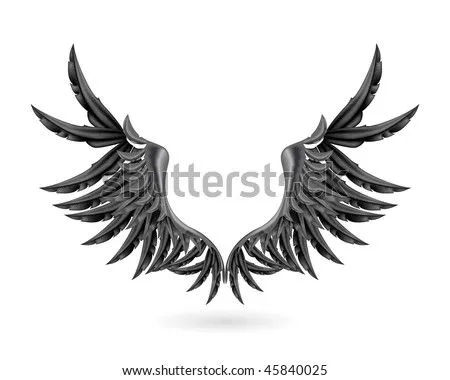 Black Wings, Mesh Stock Vector 45840025 : Shutterstock