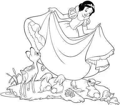 Blancanieves, Princesas Disney, Blancanieves para Colorear pagina 3