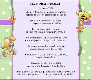 La bienaventuranzas para niños - Imagui