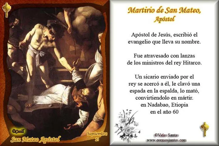 BLOG CATÓLICO GOTITAS ESPIRITUALES: APÓSTOL SAN MATEO - 21 DE ...