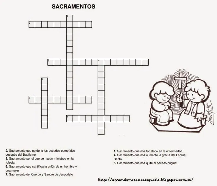 Blog Católico Parroquia Santa María de Baredo-Baiona: Crucigramas para aprender los Sacramentos | Los sacramentos, Los 7 sacramentos, Catequesis