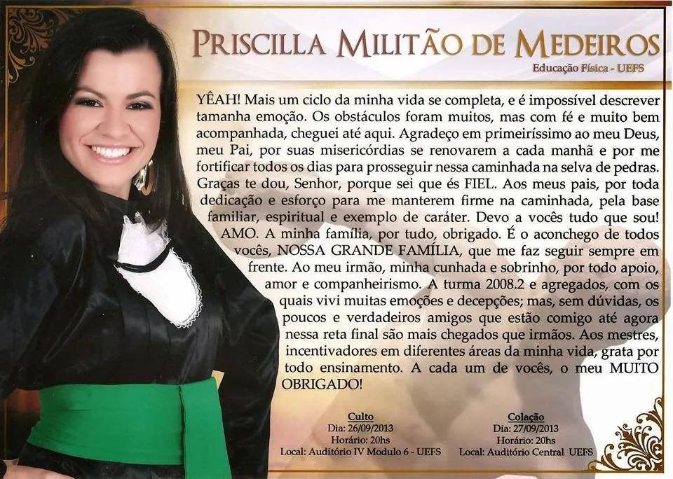 Blog Demais: Formatura de Priscilla Militão de Medeiros