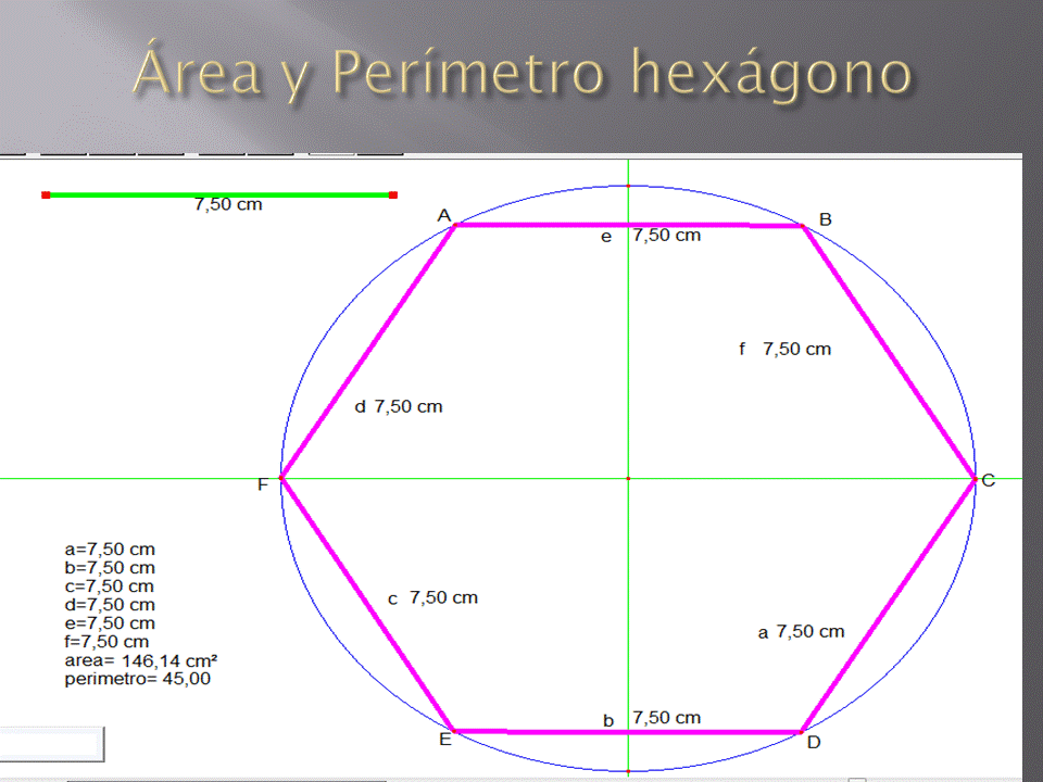 mi blog estudiantil: 1.2.6 Área y Perímetro del Hexagono