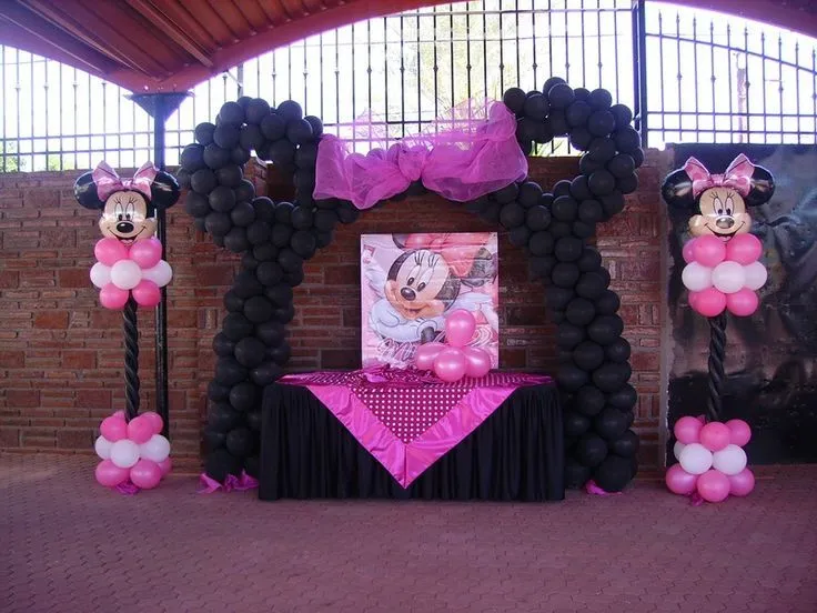 BLOG DE FIESTAS: Decoración con globos-Arco de Minnie Mouse