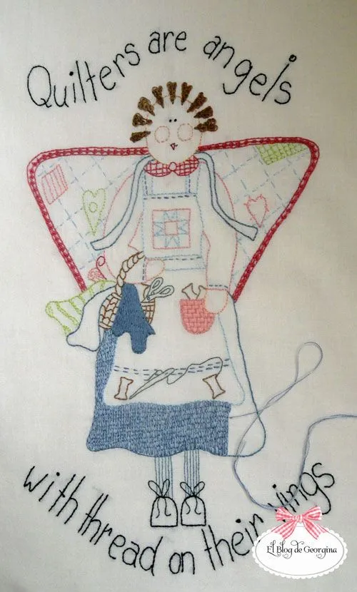 El blog de Georgina: Angelitos bordados { En proceso }