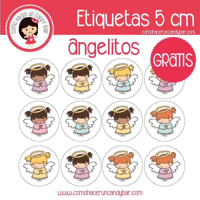 Blog de imprimibles gratis para tu fiesta - Bautizo: Etiquetas para  imprimir de Angelitos