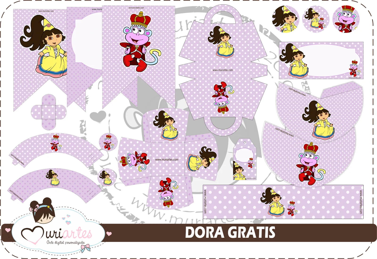 Blog Muriartes: Kit Gratuito Dora Exploradora Princesa