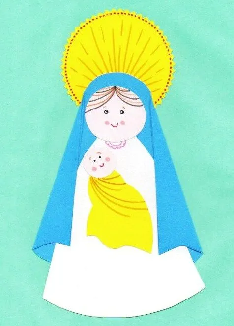 Blog para una Navidad Feliz: Manualidad: Tarjeta de la Virgen ...