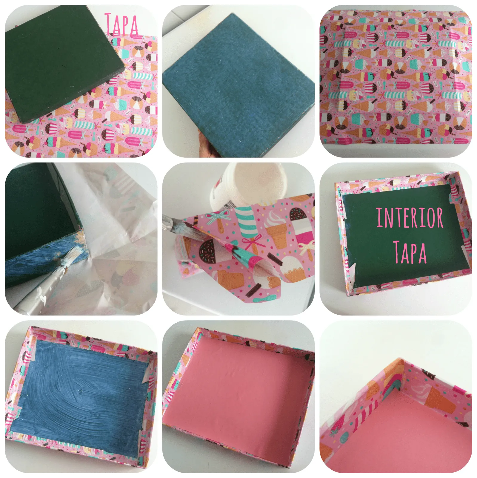 Blog en Rosa: Candy Box - Forrar una caja con papel