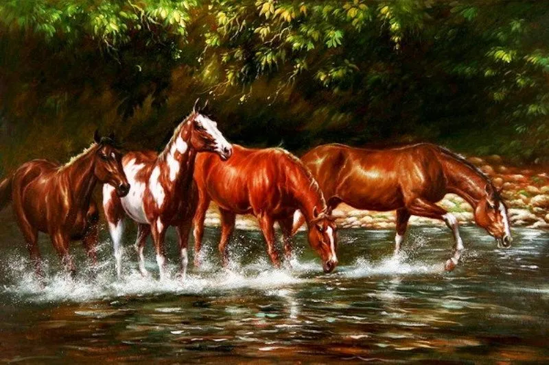 Paisajes y Bodegones: PINTURA DE CABALLOS AL OLEO