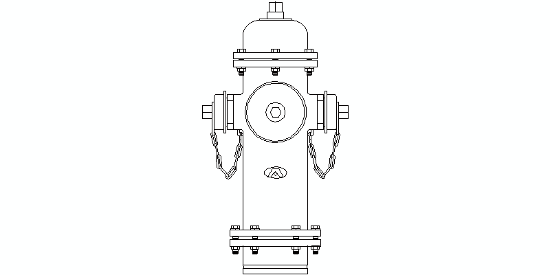 Bloques AutoCAD Gratis de hidrante en alzado frontal