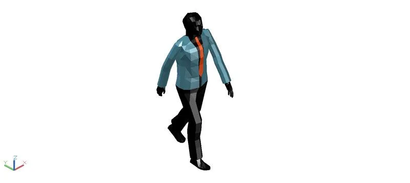 Bloques AutoCAD Gratis de persona masculina caminando en 3d