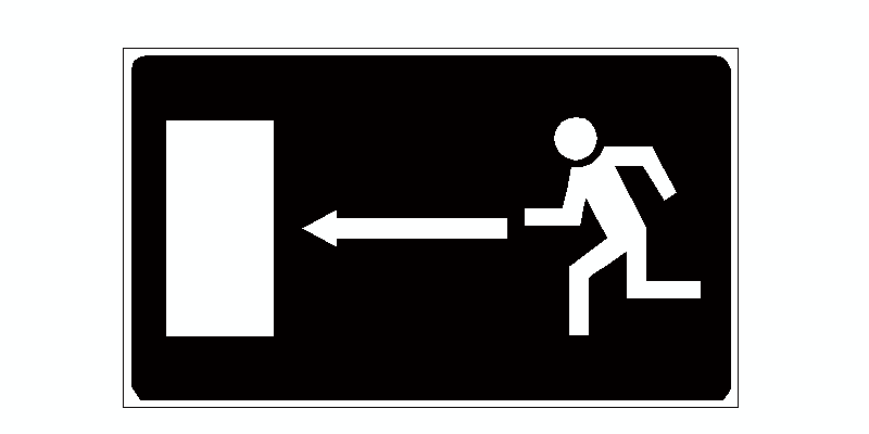 Bloques AutoCAD Gratis de señal de sentido de evacuación