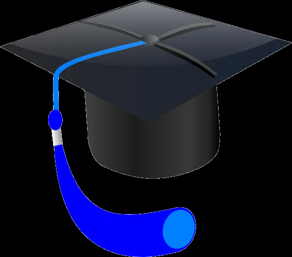 Blue Graduation Cap clip art - vector clip art online, royalty ...