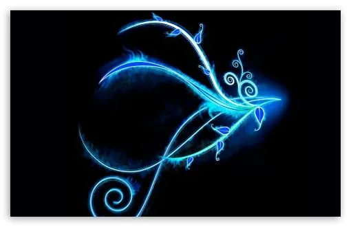 Blue Neon Light Swirls HD desktop wallpaper : Widescreen : High ...